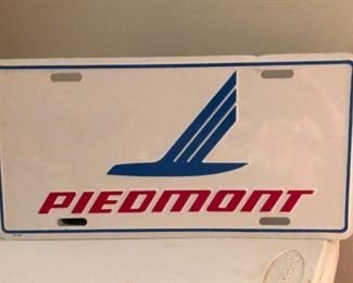 Vintage Piedmont Airlines License Plate