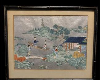 
Japanese Geisha Painting On Wove Paper 
