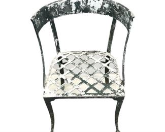 
Vintage Aluminum Garden Chair With Traces Of Original Paint 