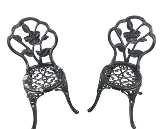 
Cast Iron & Aluminum Black Bistro Chairs