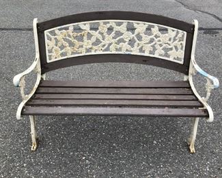 
Vintage Cast Iron & Wood Park Bench