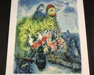
Marc Chagall Lithograph "Le Coq Avec Le Bouquet," Embossed & Numbered 18/500