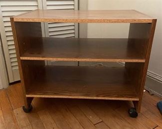 Small two shelf TV/Media stand on wheels
