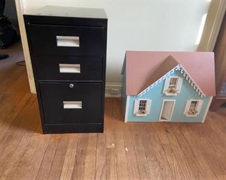 Small, 3 Drawer Narrow Filing Cabinet, Small Dollhouse
