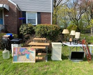 Artwork, printer, electronics, organizational items, albums