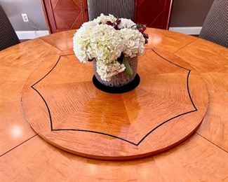 Drexel Heritage Fiddle Back Maple Celebration  Round Table and Chairs w/ Lazy Suzan