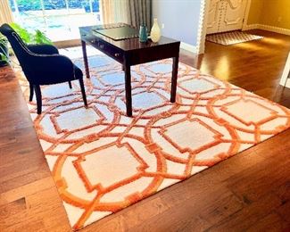 Area Rug, Hickory Chair Desk and Accent Chair 