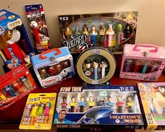 Wizard of Oz, Elvis Presley, Cardinals Baseball, Cars, Hello Kitty, Winnie the Pooh, Thomas the Train, Star Trek and Other Pez Dispensers New in Box