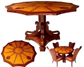 Drexel Heritage Leather Top Table and Chairs