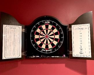 Dart Board and Dart Board Cabinet