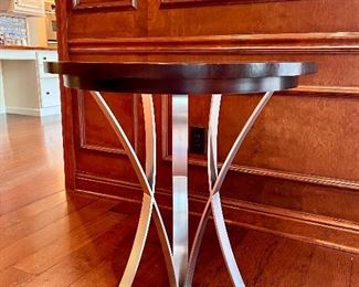 Chrome Base End Table / Side Table (The top needs refinishing) 