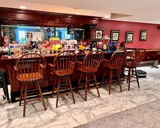 Bar Stools and Decor Sports Memorabilia  