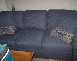 THREE-CUSHION BLUE SOFA