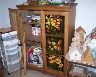 PAINTED CABINET & MISC.