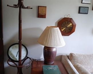 hat tree, end table, sofa