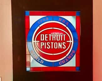 Detroit Pistons wall art - sports decor - basement 