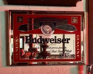 Budweiser mirror - basement 
