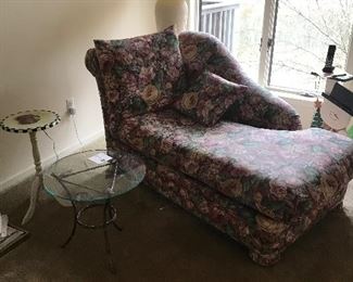 Floral chaise lounge - living room 
