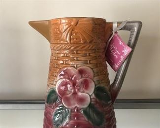 Hand painted ceramic pitcher vase - kitchen 