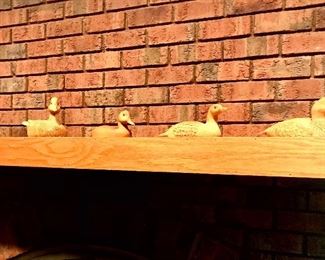 Wooden ducks, decorative ducks - basement 