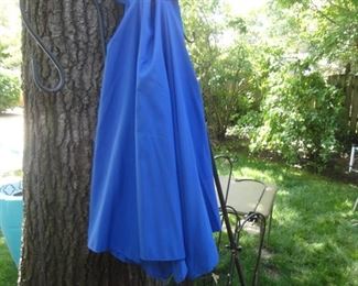 Several Blue Umbrellas