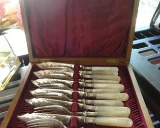 Vintage Mother of Pearl Handle Set 