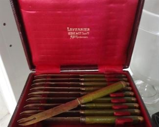 French Copper Blade Knives for Fruit 