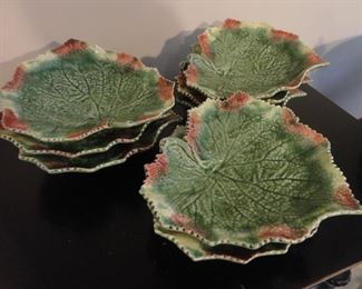 Bordallo Pinheiro Portugal Majolica Grape Leaf Plates