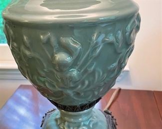 Vintage Celadon Table Lamp