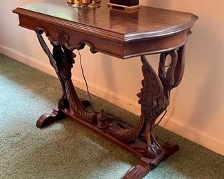 Incredible Carved Console Table with Bird Details