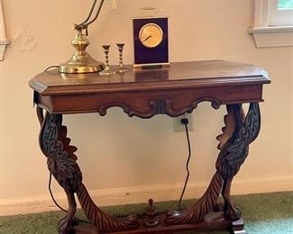 Incredible Carved Console Table with Bird Details