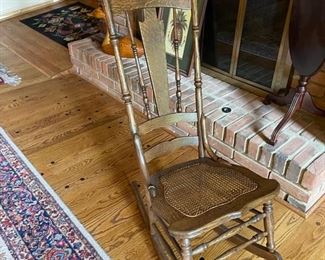 Vintage Rocker Chair with cane seat