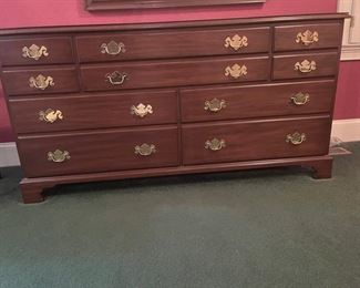 Incredible Henkel-Harris Wild Black Cherry King Bedroom Collection crafted by Virginia Galleries Dresser and Mirror