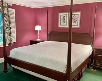 Incredible Henkel-Harris Wild Black Cherry King Bedroom Collection crafted by Virginia Galleries King Poster Bed with Sleep Number mattress
