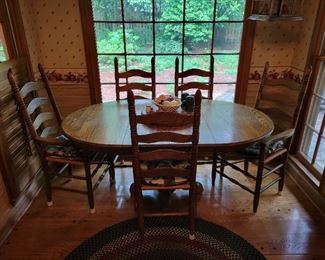 Oak Table with 6 ladderback  chairs