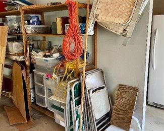 Vintage folding and metal chairs, extension cords, more pictures to come.