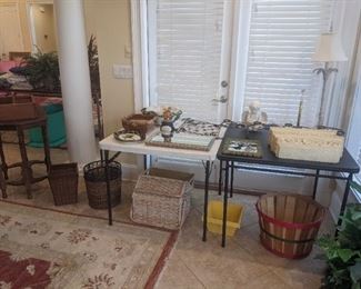 Baskets, home decor, lamp