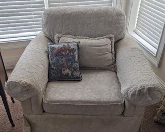 Matching white overstuffed chair