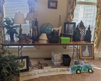 Lamps, ABAC pencil sketches, globe, home decor