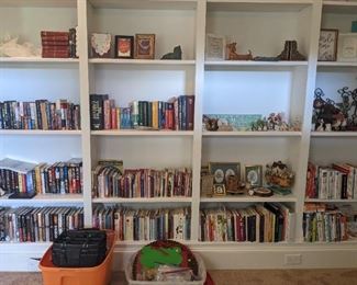 Books, books, and more books: Christian authors, devotion books, self -help books, Concordance, diet cookbooks, diabetic cookbooks, pampered chef cookbooks, everyday cookbooks, recipe holder, knicknacks