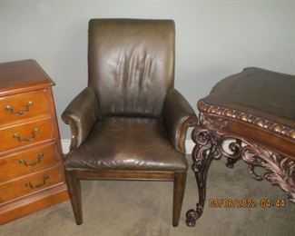 Leather Thomasville Nailhead chair