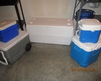 Several coolers