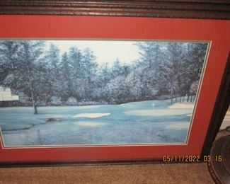 one of two Augusta golf course large framed art