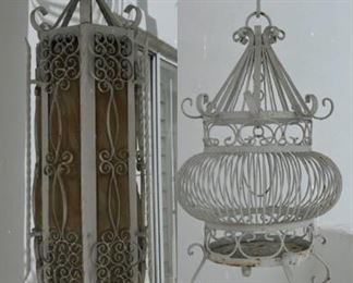 Vintage iron and glass decor (right is sold)