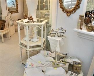 vintage matching tables and linens