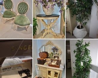 furniture, decor and vintage Singer sewing machine