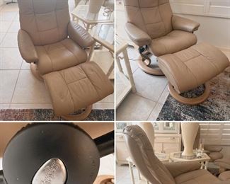 Ekornes Stressless Mayfair chairs and ottoman