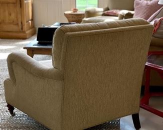 Hickory Chair chenille upholstered armchair on casters - 2 available. Each measures 34" W x 40" D. Photo 3 of 4.