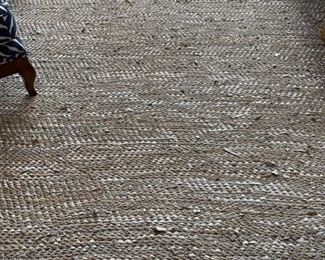 Woven metallic natural-fiber flat-weave rug. Measures 11" x 14." Great on its own or perfect for layering! Photo 1 of 2.