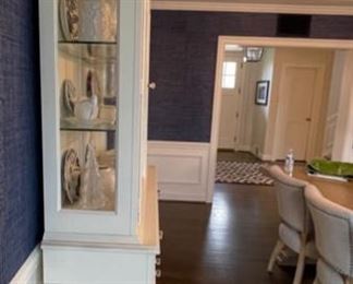 White china cabinet with coastal look and feel. Measures 52" W x 18" D x 84" H. Photo 3 of 4.